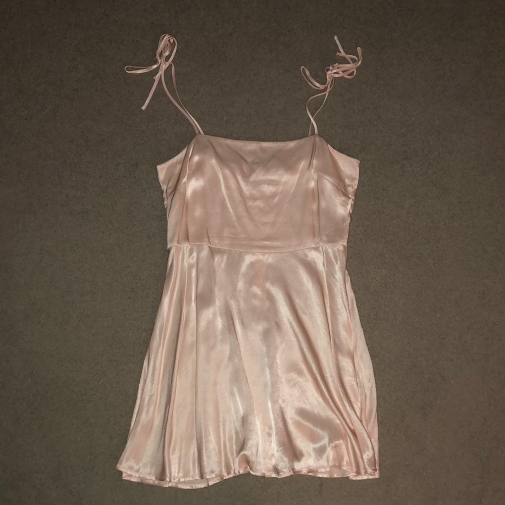 silky pink tie dress